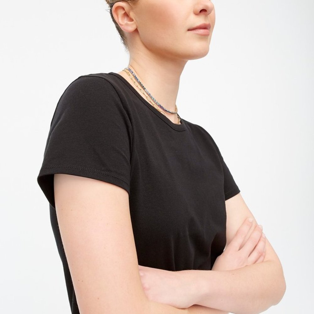 J. Crew NWT Black Short Sleeve T-shirt Dress S - Picture 2 of 8